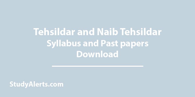 Tehsildar and Naib Tehsildar Syllabus Past Papers
