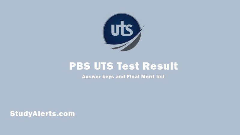 PBS UTS Test Result answer keys merit list
